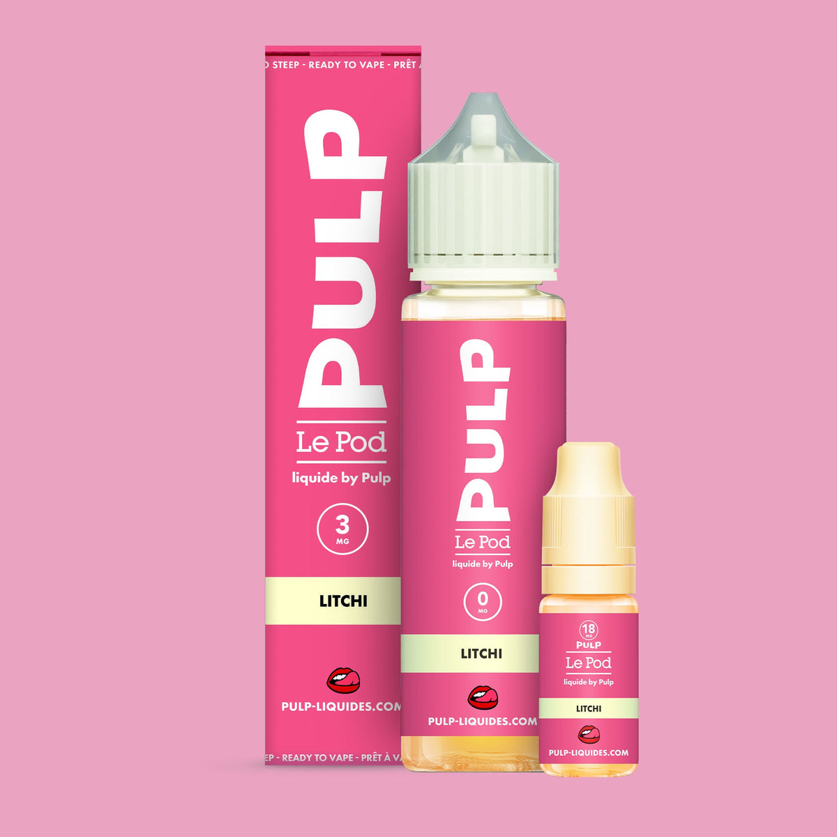 Pack Litchi PULP Le Pod Liquide Nic Base 60 mL en 3 mg/mL