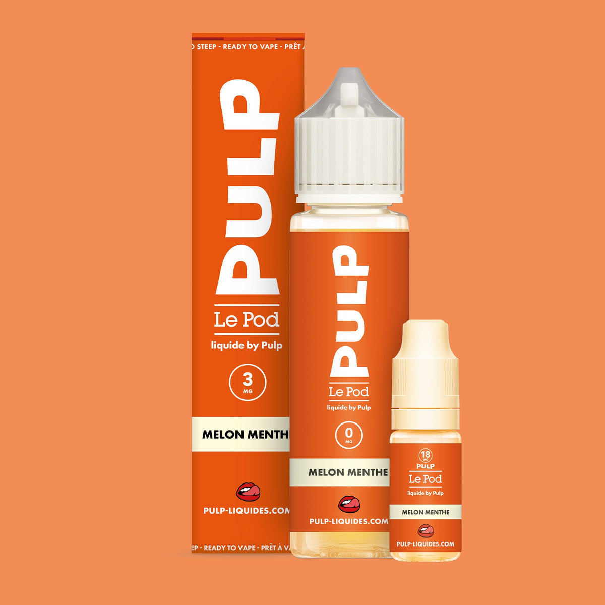 Pack Melon Menthe PULP Le Pod Liquide Nic Base 60 mL en 3 mg/mL