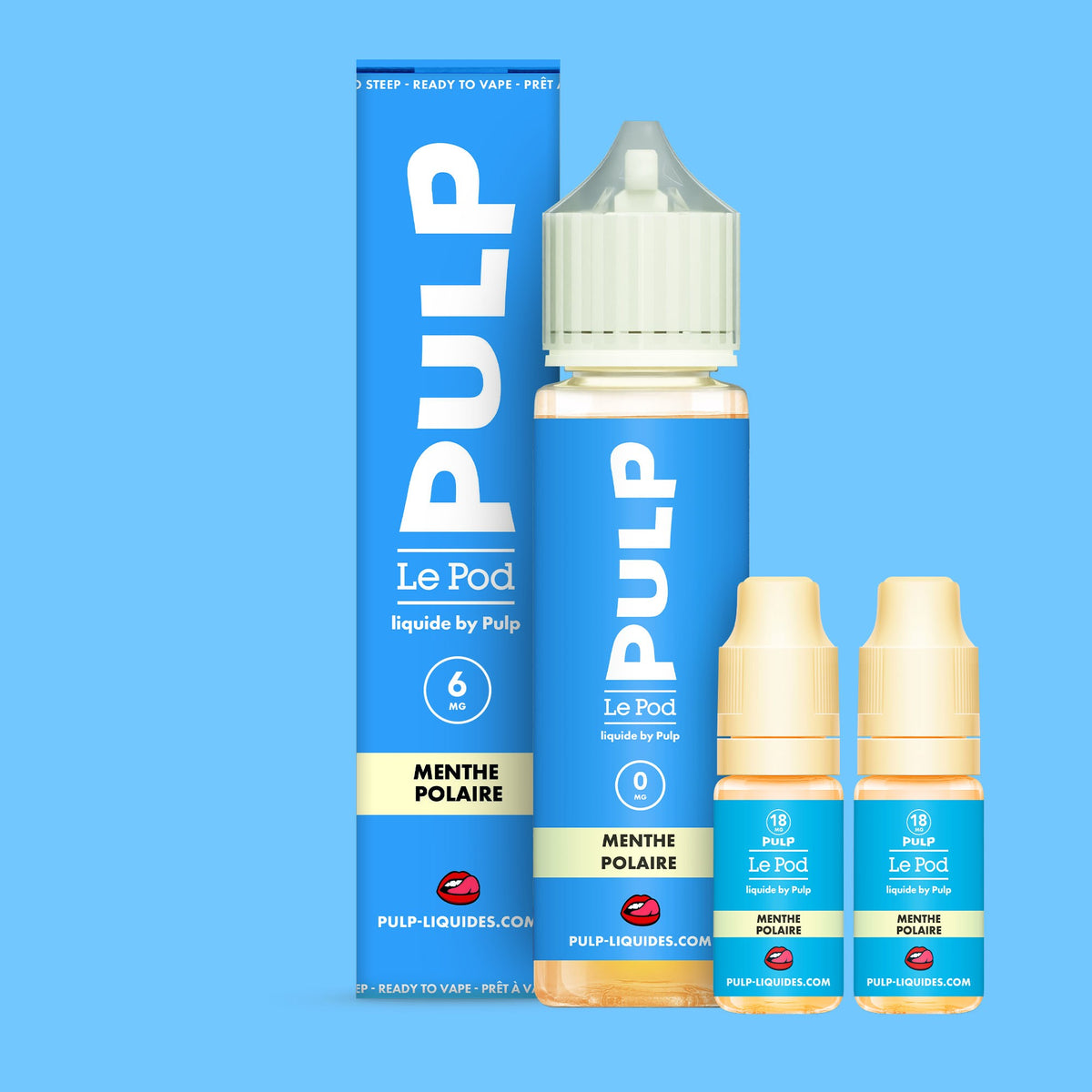 Pack Menthe Polaire PULP Le Pod Liquide Nic Base 60 mL en 6 mg/mL