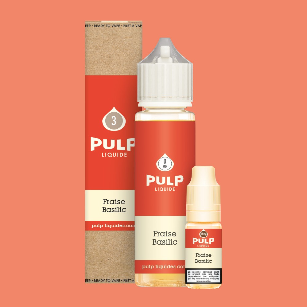 Pack Fraise Basilic PULP 60 mL en 3 mg/mL