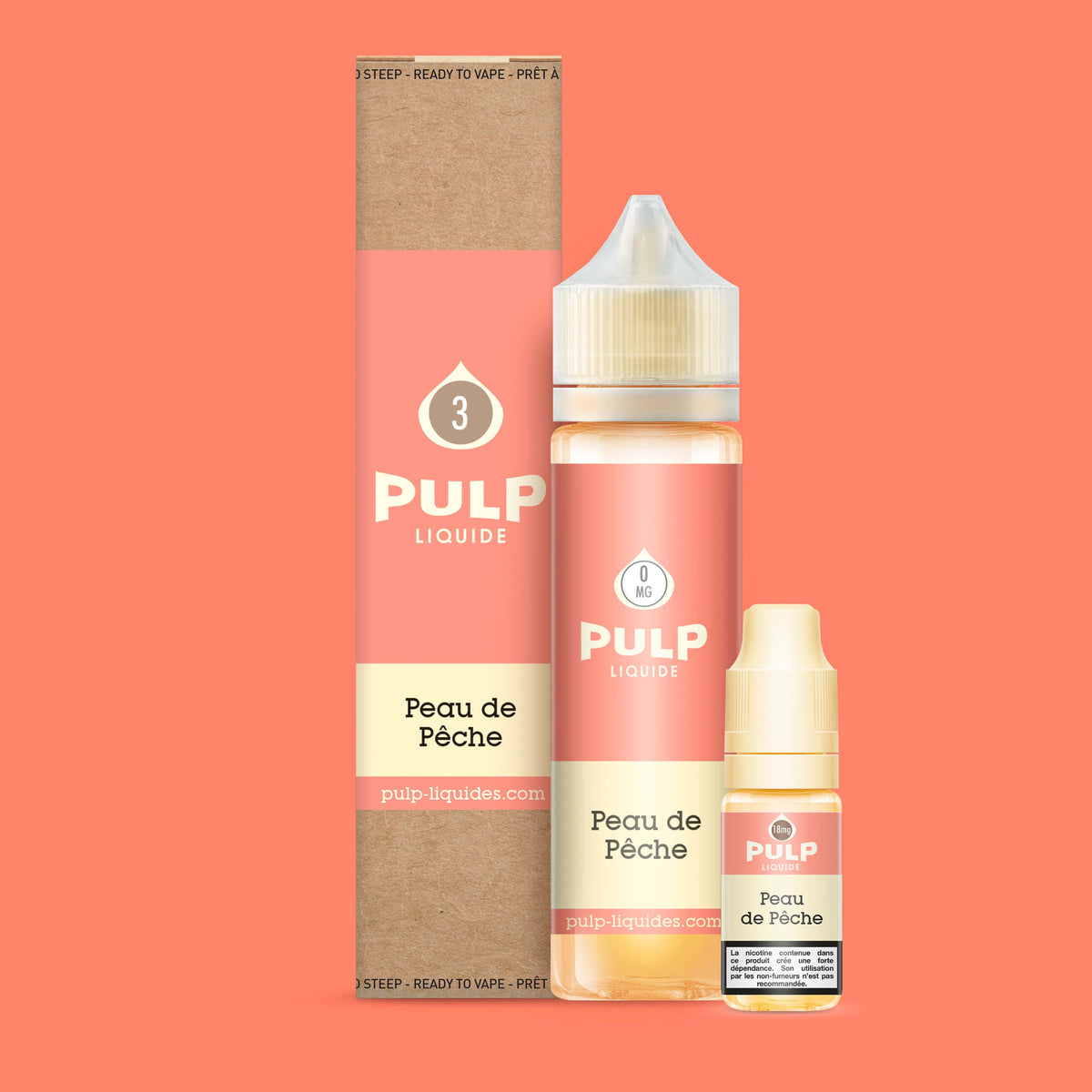 Pack Peau de Pêche PULP 60 mL en 3 mg/mL