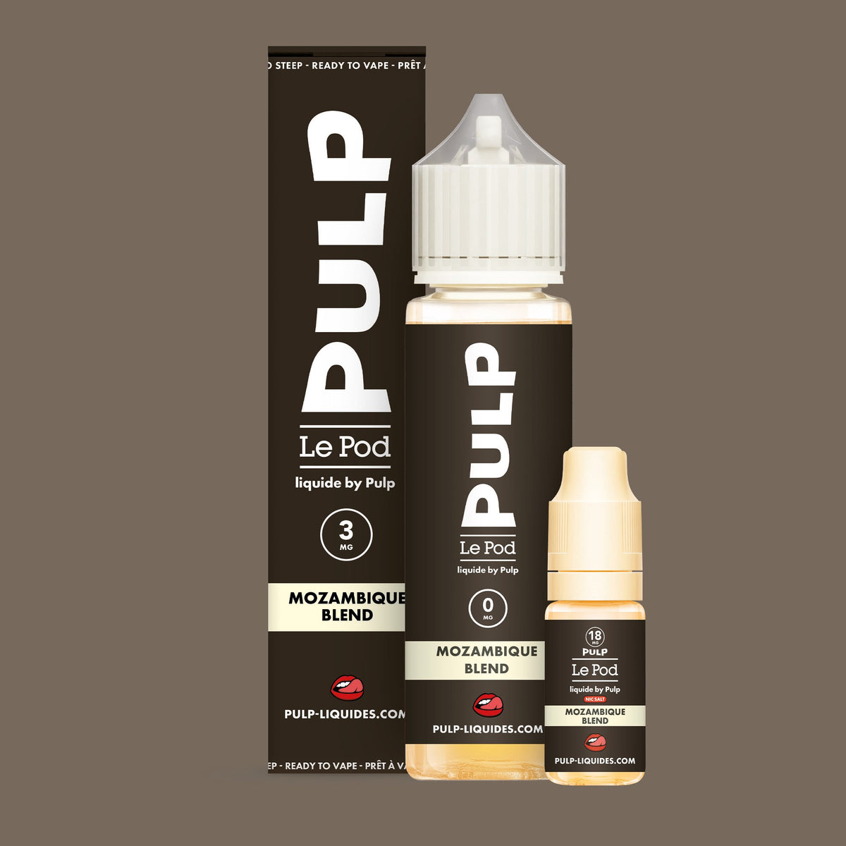 Pack Mozambique Blend PULP Le Pod Liquide Nic Base 60 mL en 3 mg/mL