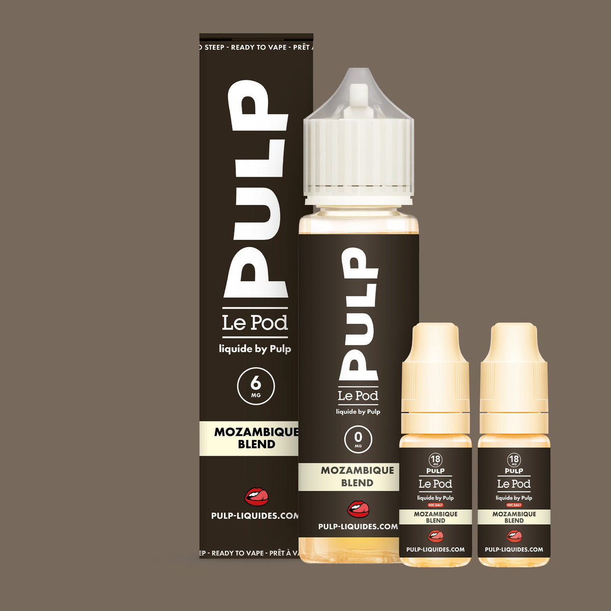 Pack Mozambique Blend PULP Le Pod Liquide Nic Base 60 mL en 6 mg/mL
