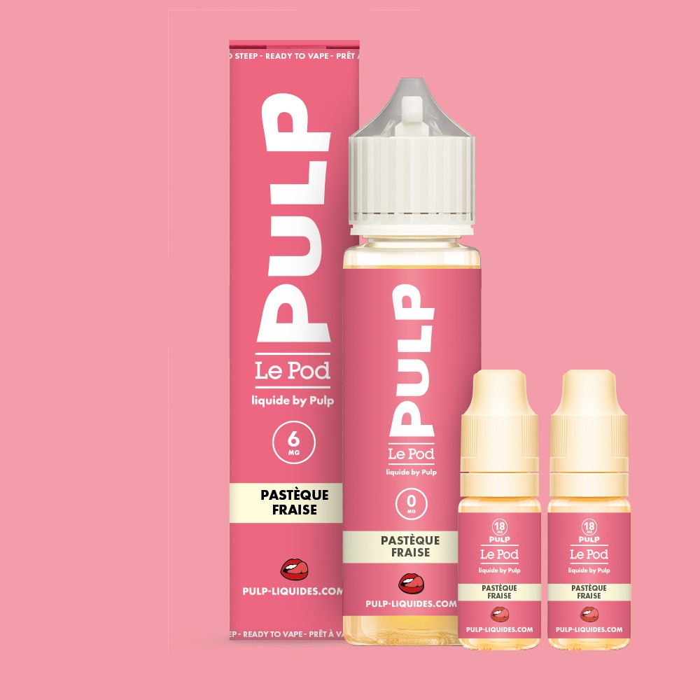 Pack Pastèque Fraise PULP Le Pod Liquide Nic Base 60 mL en 6 mg/mL