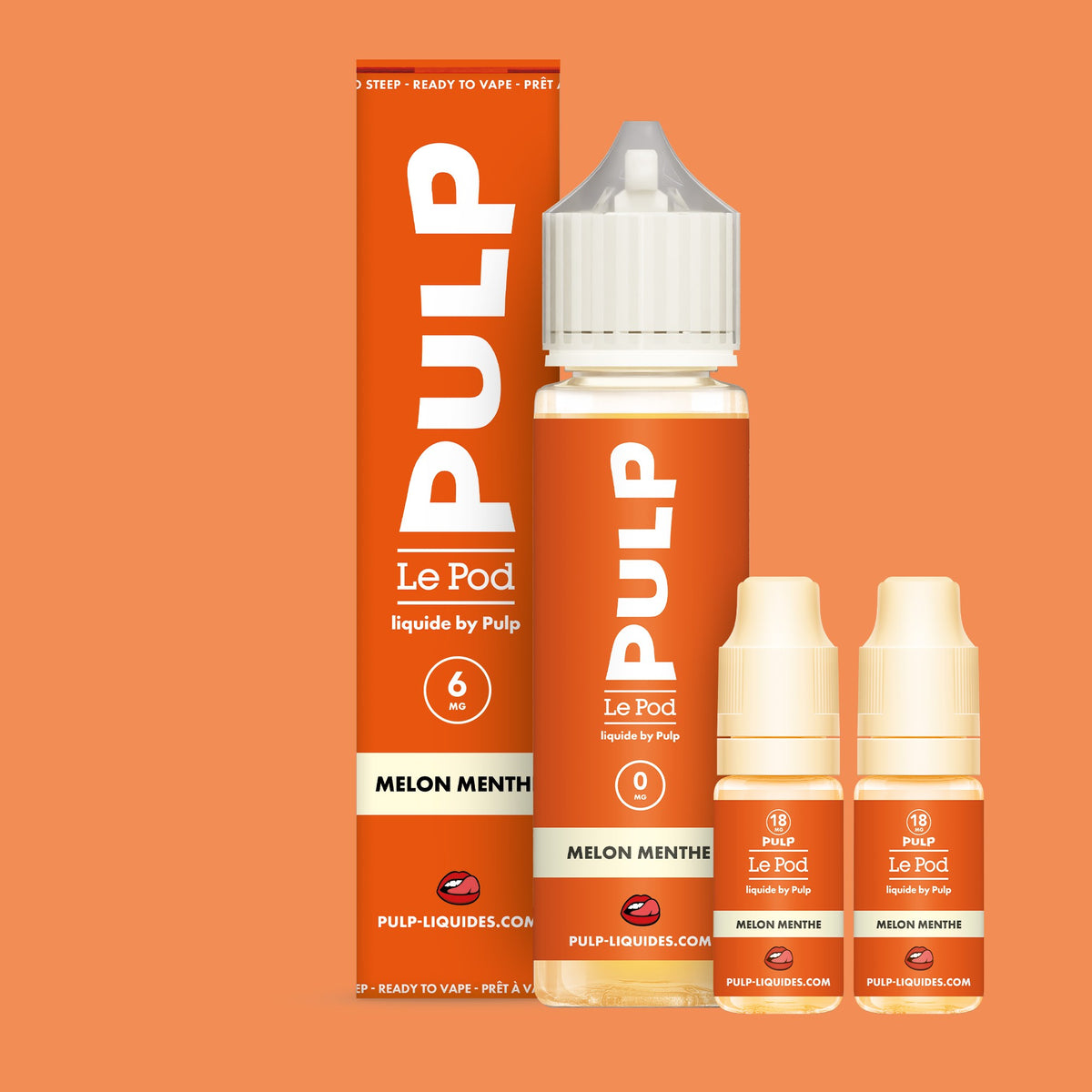 Pack Pastèque Melon Givrés PULP Le Pod Liquide Nic Base 60 mL en 6 mg/mL