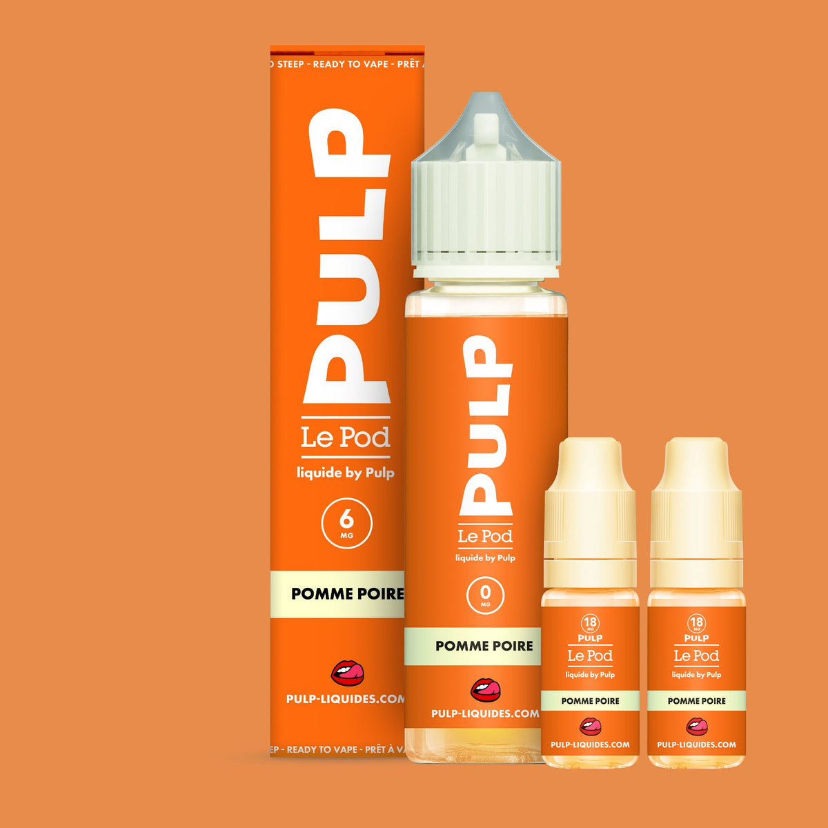 Pack Pomme Poire PULP Le Pod Liquide Nic Base 60 mL en 6 mg/mL