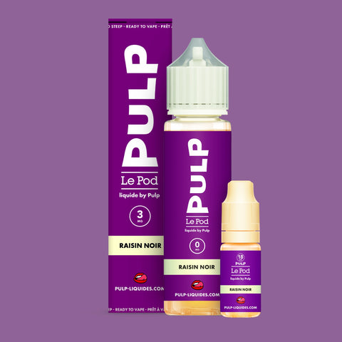 Pack Raisin Noir PULP Le Pod Liquide Nic Base 60 mL en 3 mg/mL