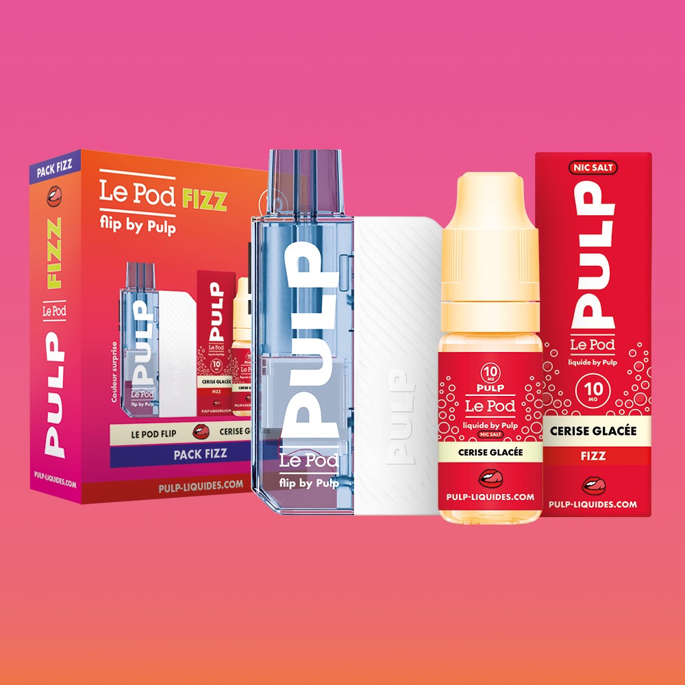 Pack Fizz Flip PULP Cerise Glacée : pod Le Pod Flip et flacon de 10 mL