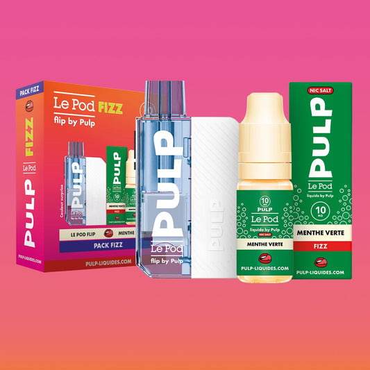 Pack Fizz Flip PULP Menthe Verte : pod Le Pod Flip et flacon de 10 mL