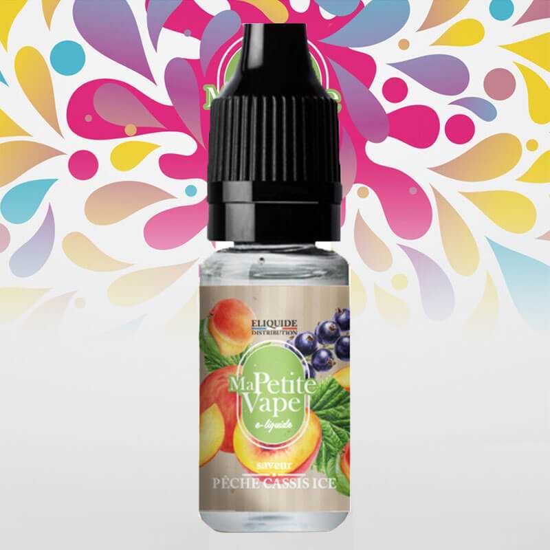 E-liquide Pêche Cassis Ice Ma Petite Vape aux sels de nicotine, flacon de 10 mL