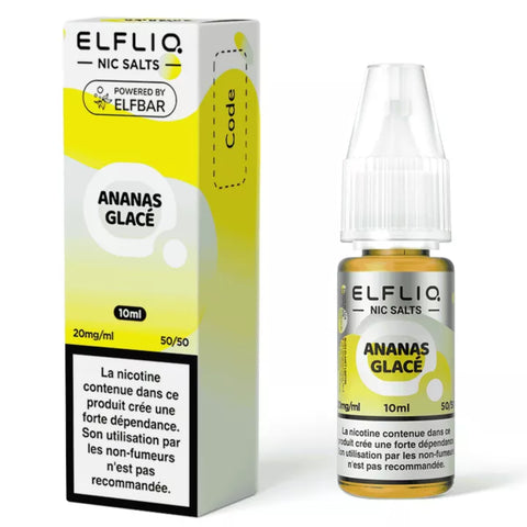 E-liquide Ananas Glacé Elfbar Elfliq aux sels de nicotine, flacon de 10 mL