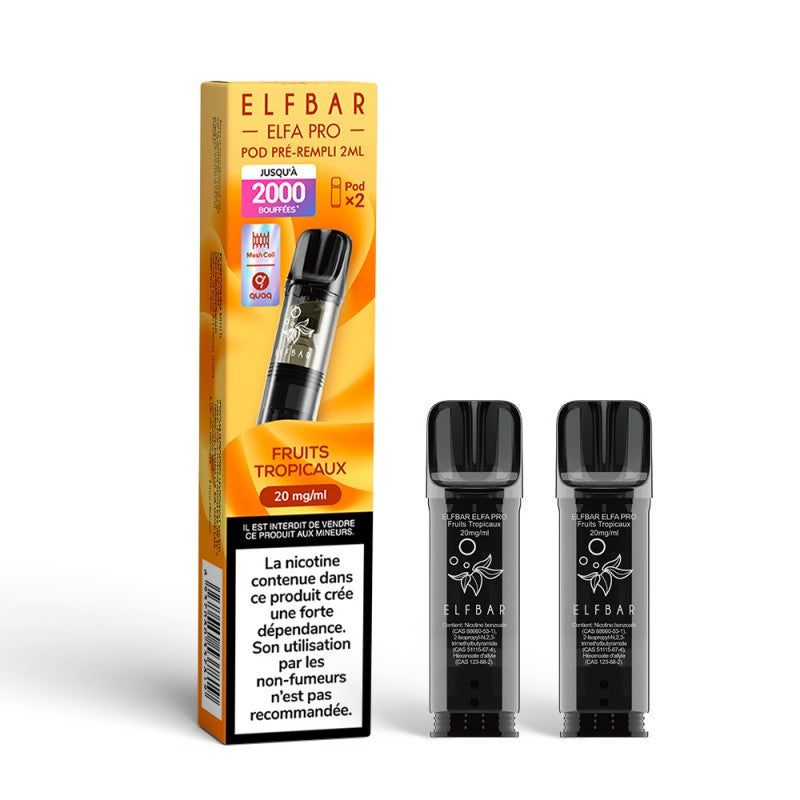 Pods pré-remplis Elfa Pro Fruits Tropicaux Elfbar, boîte de 2