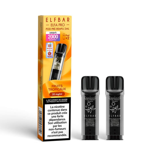 Pods pré-remplis Elfa Pro Fruits Tropicaux Elfbar, boîte de 2