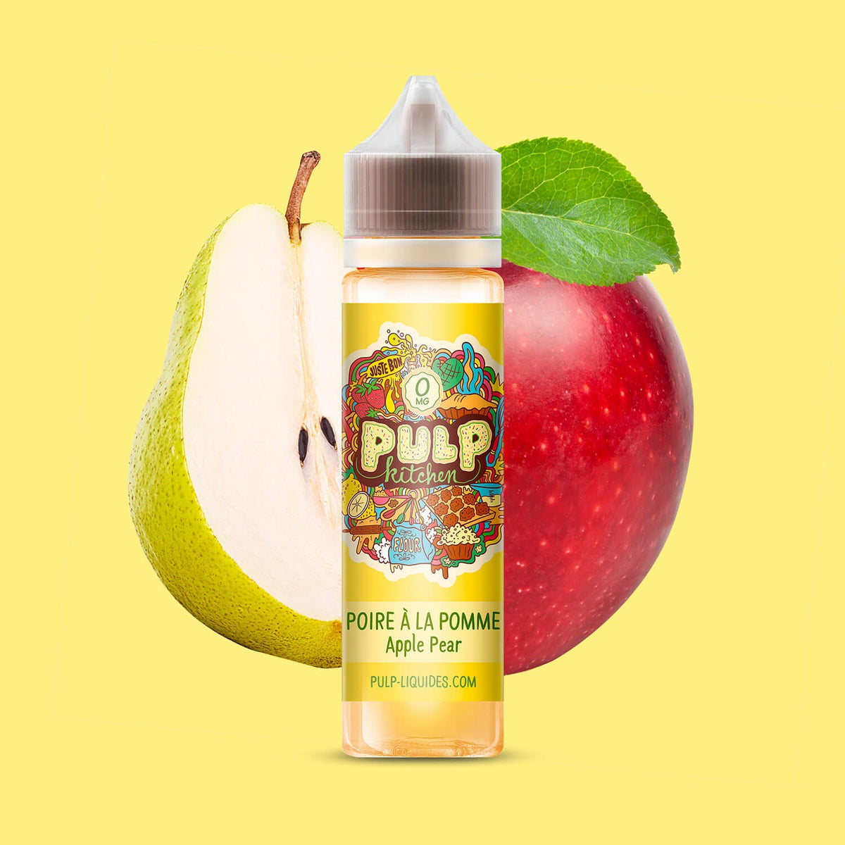 E-liquide Poire à la Pomme PULP Kitchen, flacon de 50 mL