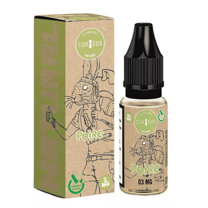 E-liquide Poire Curieux Edition NATURAL, flacon de 10 mL