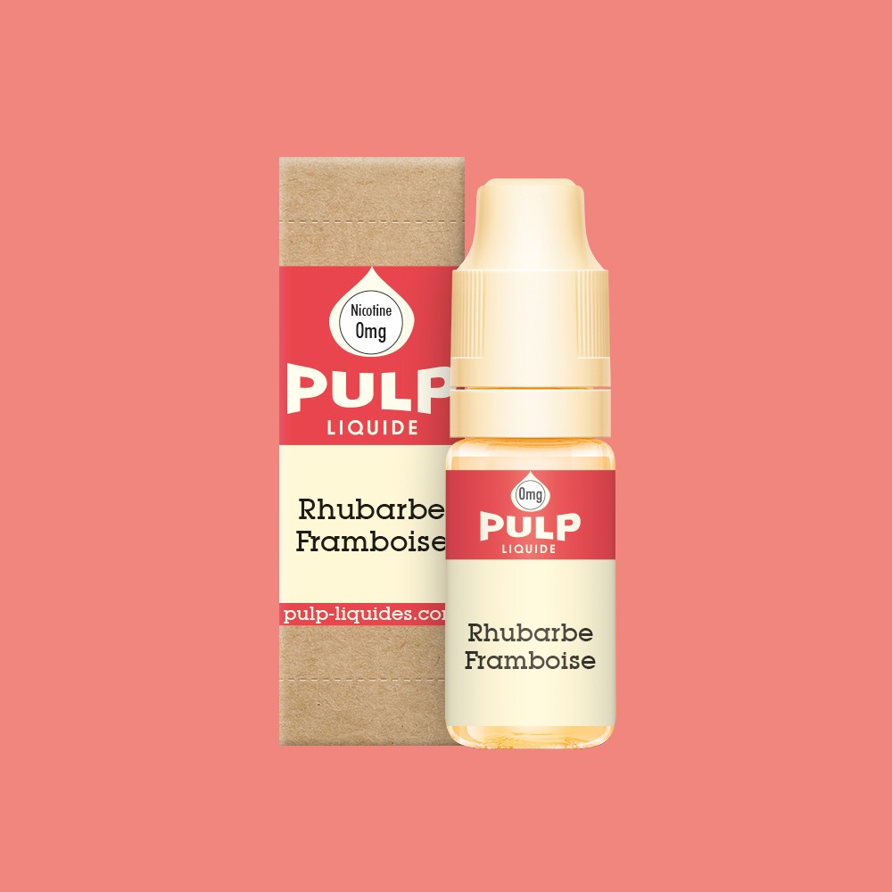 E-liquide Rhubarbe Framboise PULP, flacon de 10 mL