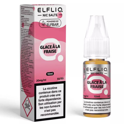 E-liquide Strawberry Ice Cream Elfbar Elfliq aux sels de nicotine, flacon de 10 mL