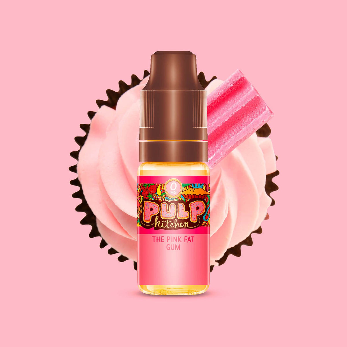 E-liquide The Pink Fat Gum PULP Kitchen, flacon de 10 mL