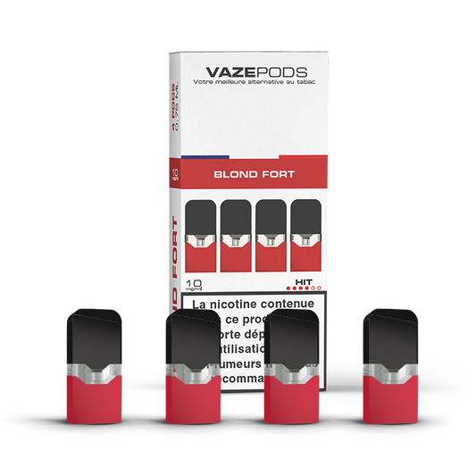 Vaze Pods Blond Fort : boîte de 4 cartouches pré-remplies en 10 mg/mL