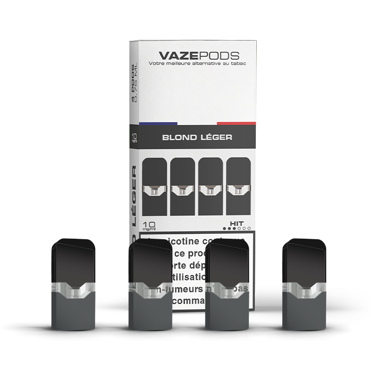 Vaze Pods Blond Léger : boîte de 4 cartouches pré-remplies en 10 mg/mL