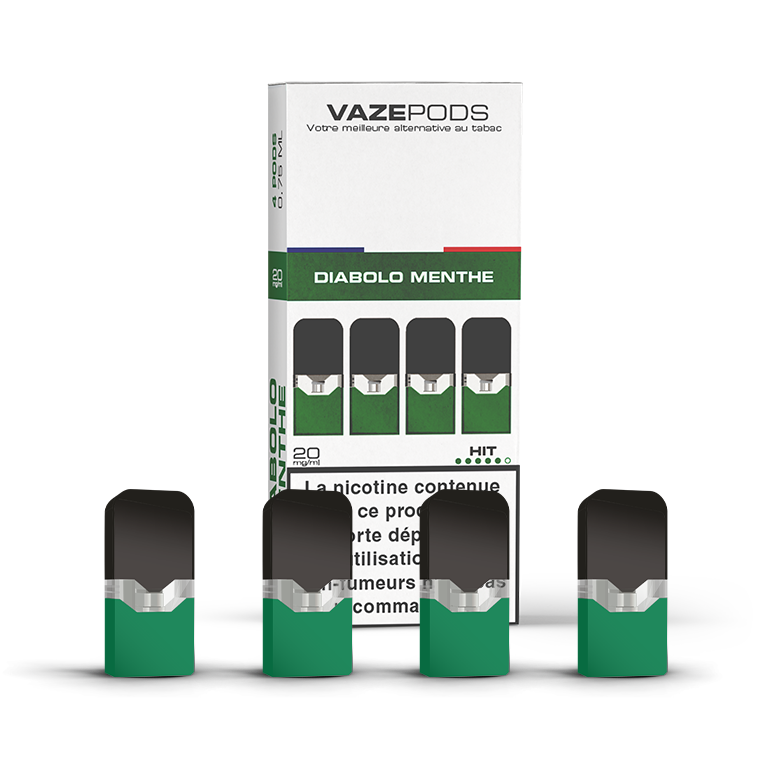 Vaze Pods Diabolo Menthe : boîte de 4 cartouches pré-remplies en 20 mg/mL