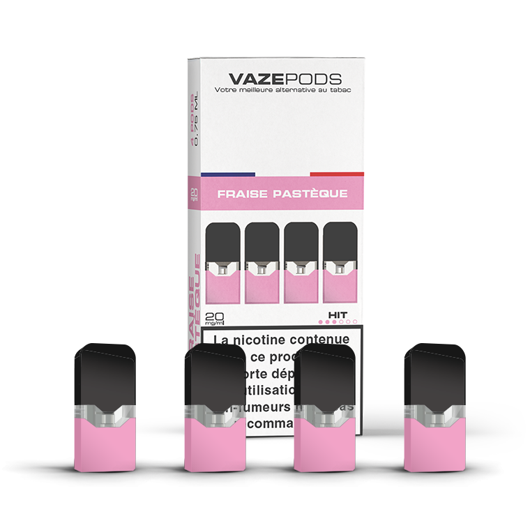 Vaze Pods Fraise Pastèque : boîte de 4 cartouches pré-remplies en 20 mg/mL