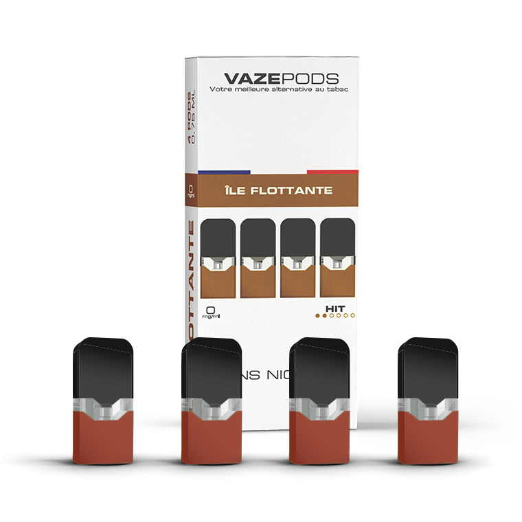 Vaze Pods Île Flottante : boîte de 4 cartouches pré-remplies sans nicotine (0 mg/mL)