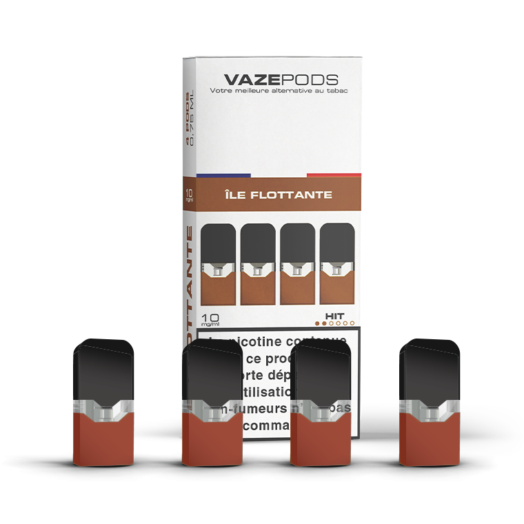 Vaze Pods Île Flottante : boîte de 4 cartouches pré-remplies en 10 mg/mL