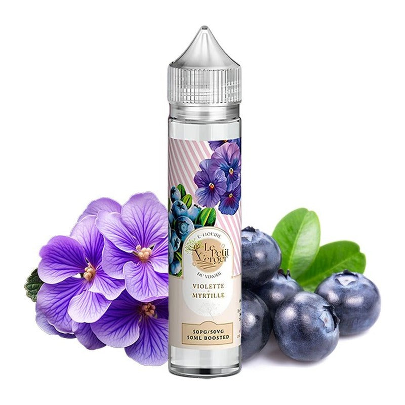 E-liquide Violette Myrtille Savourea Le Petit Verger, flacon de 50 mL