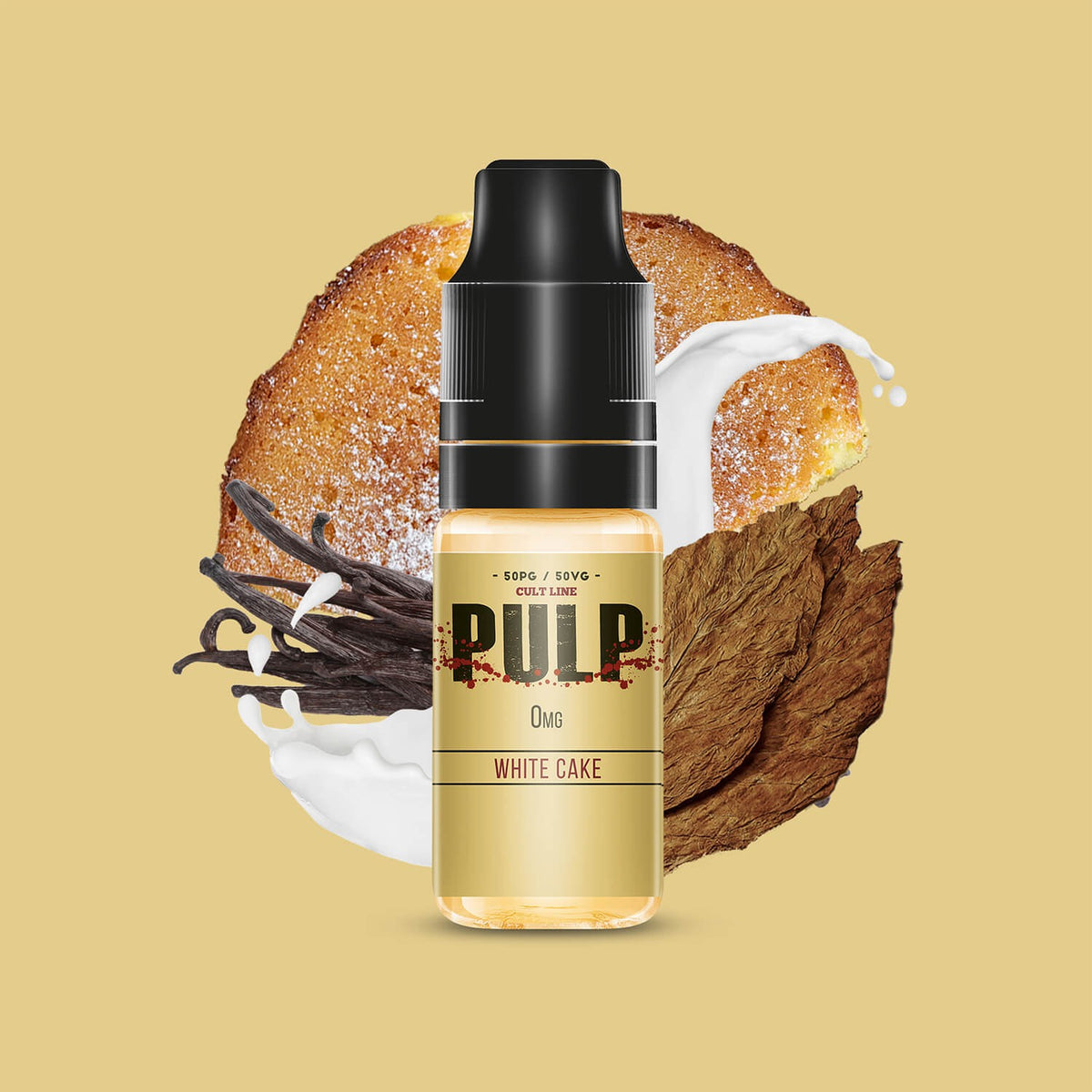 E-liquide White Cake PULP Cult Line, flacon de 10 mL